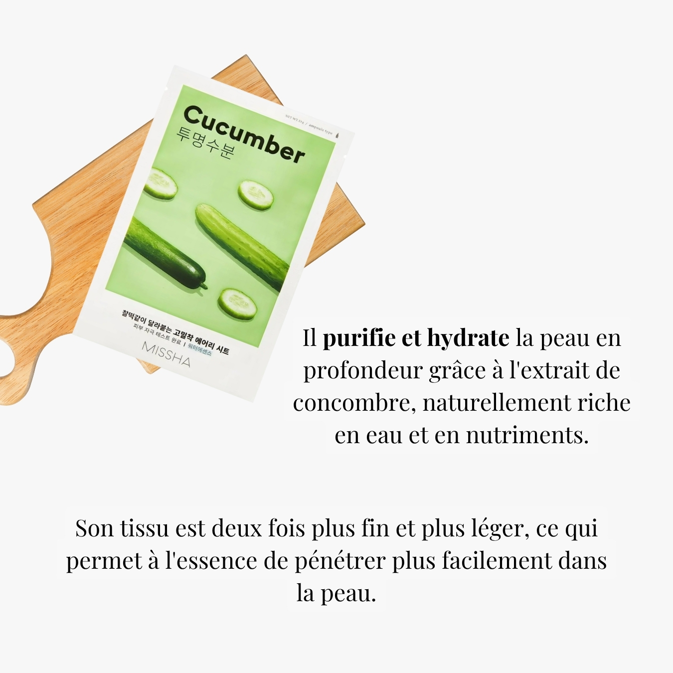 Masque en tissu  Airy Fit - Concombre