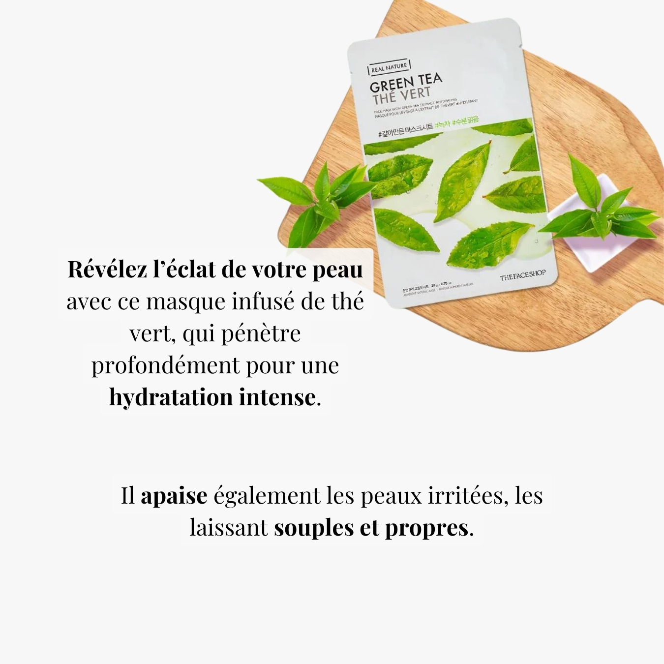 Masque en tissu  Real Nature - Thé vert