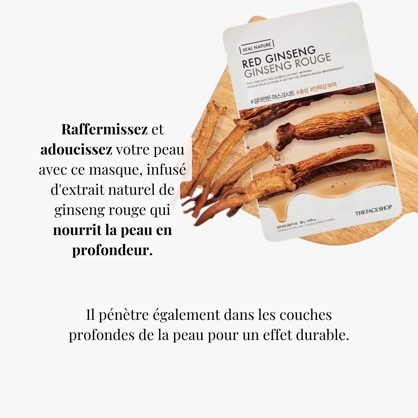 Masque en tissu  Real Nature - Ginseng Rouge