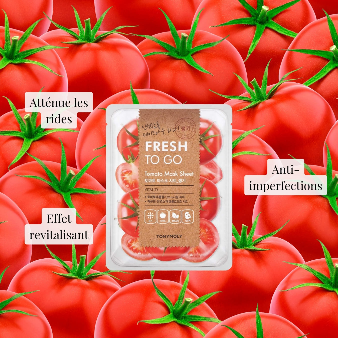 Masque en tissu  Fresh to go - Tomate