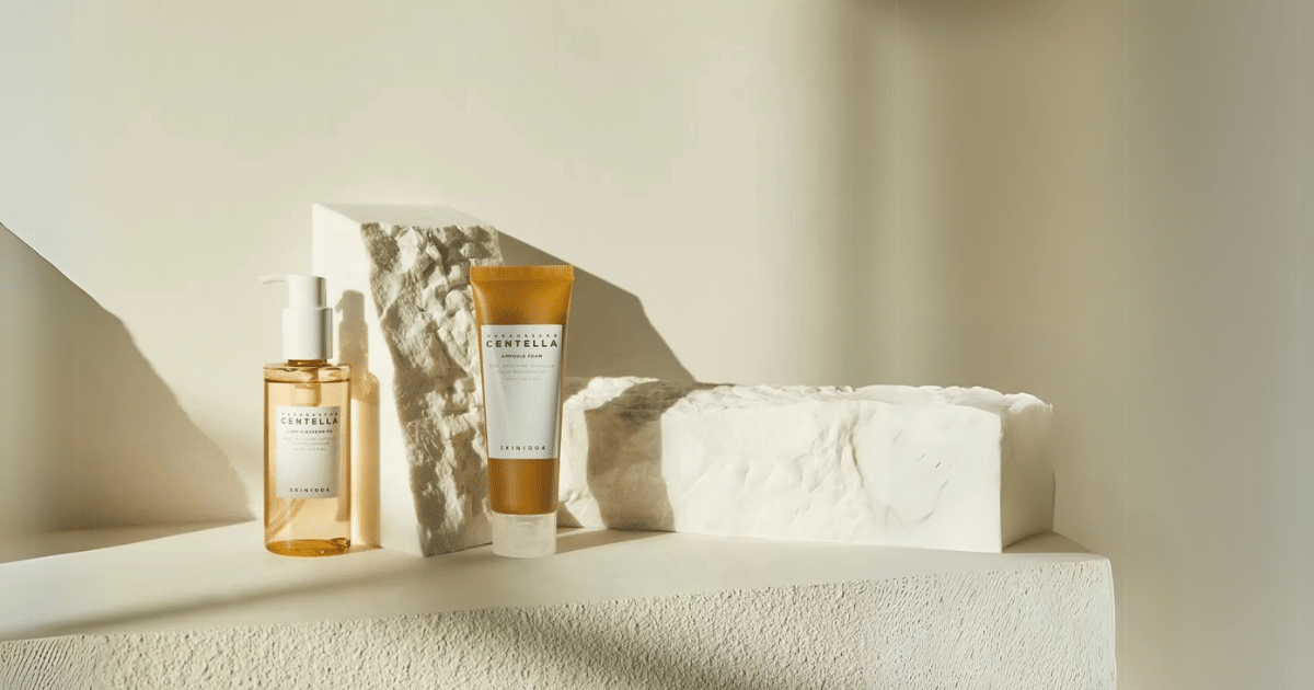 Flatlay double nettoyage coréen